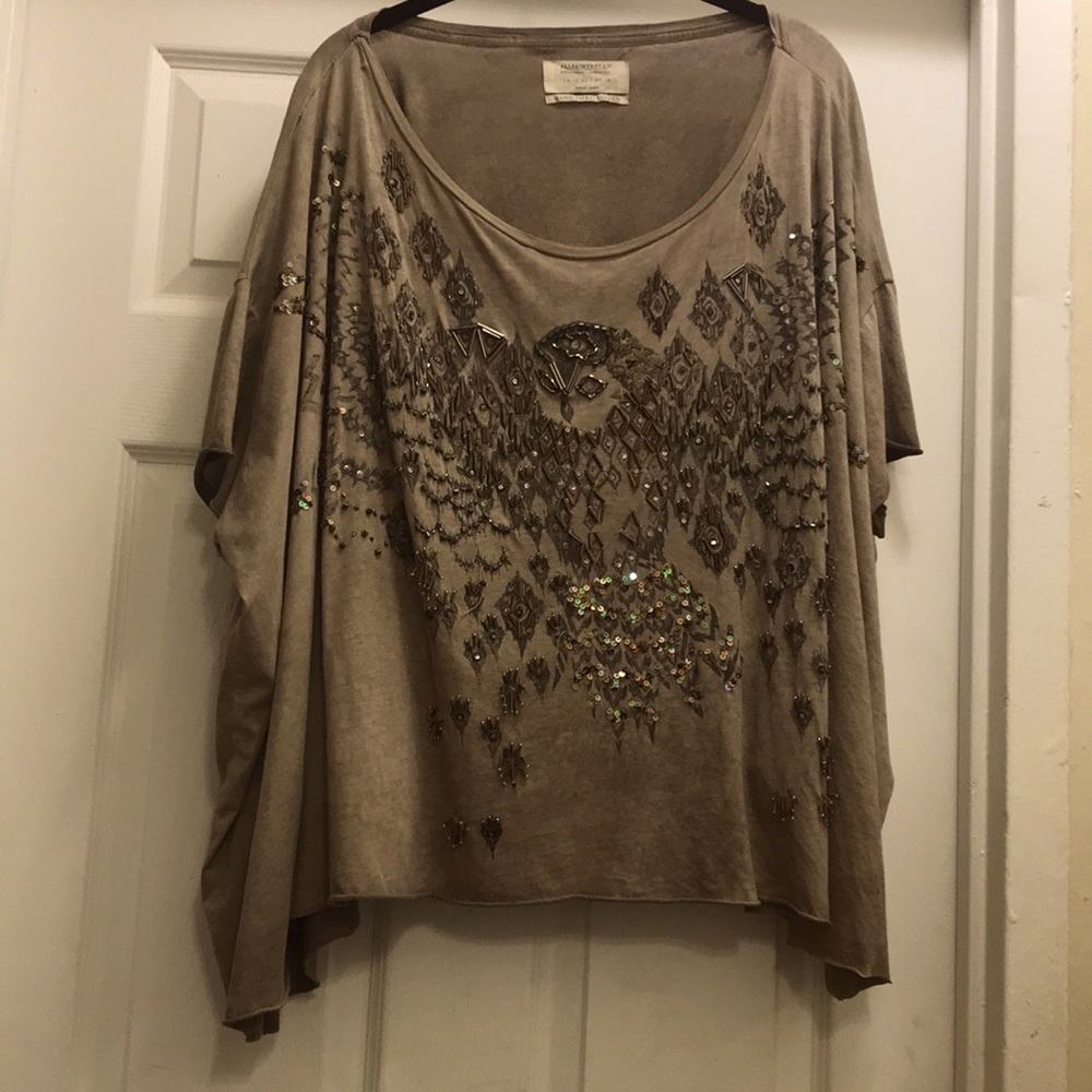 Boho style light poncho size 6